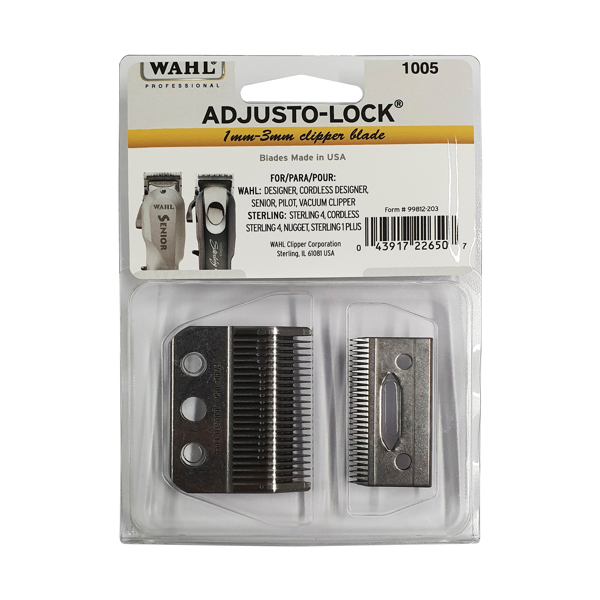 3 HOLE CLIPPER BLADE - STANDARD -1mm -3mm.