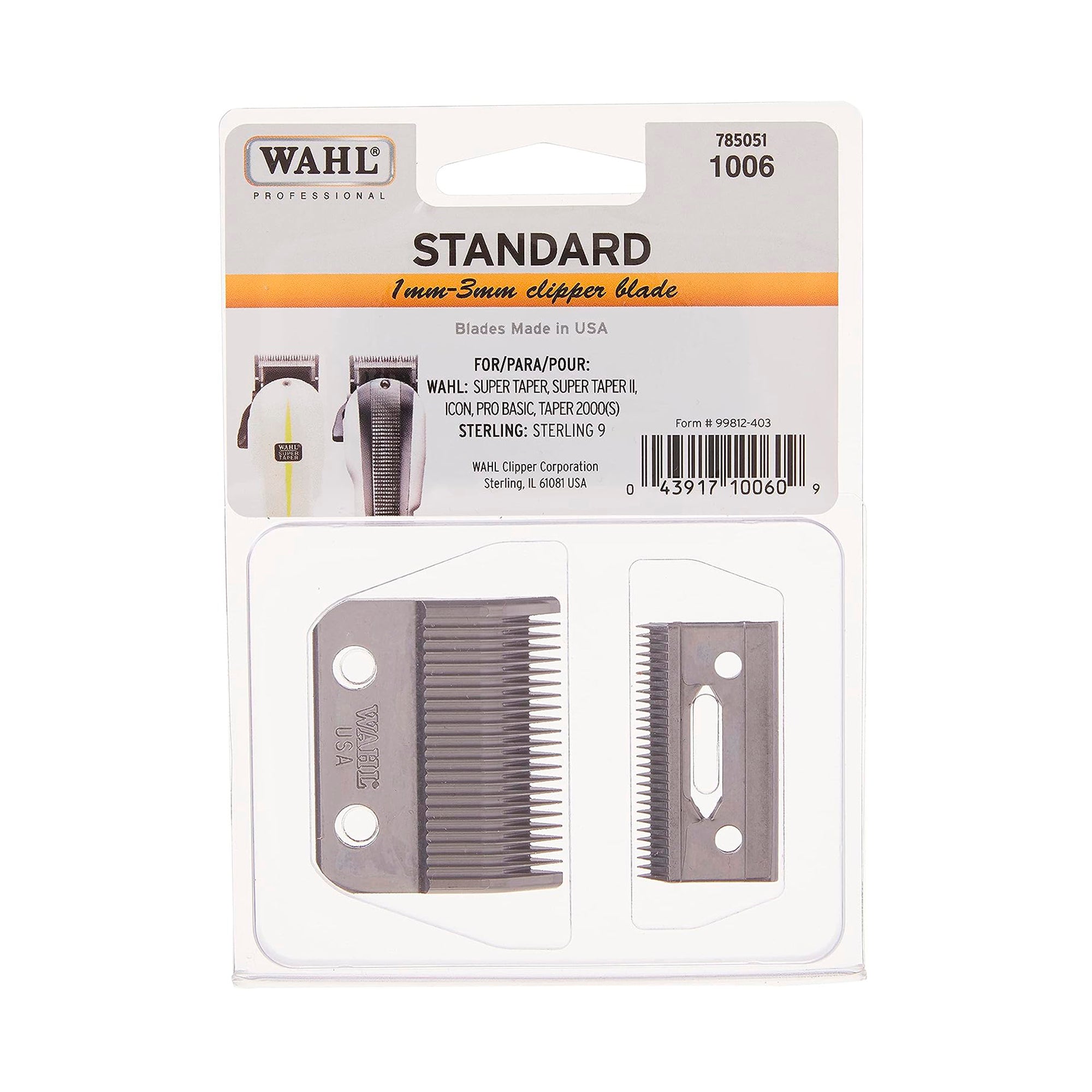 2 HOLE CLIPPER BLADE - STANDARD- 1mm - 3mm.