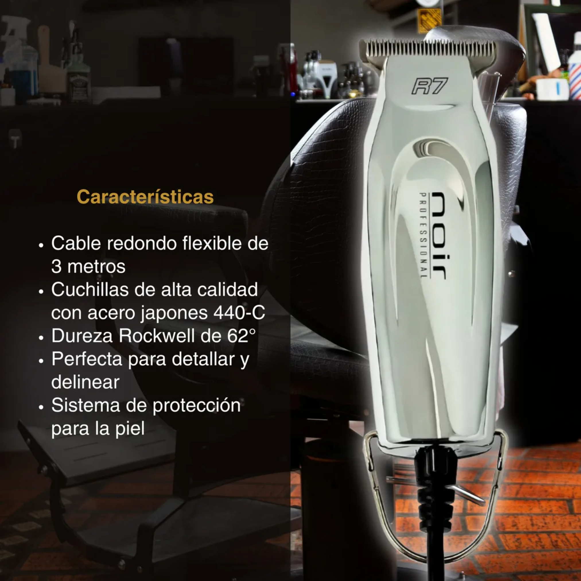 Combo Noir Pro Cortadora Clipper y Trimmer Alámbrico Silver Mate
