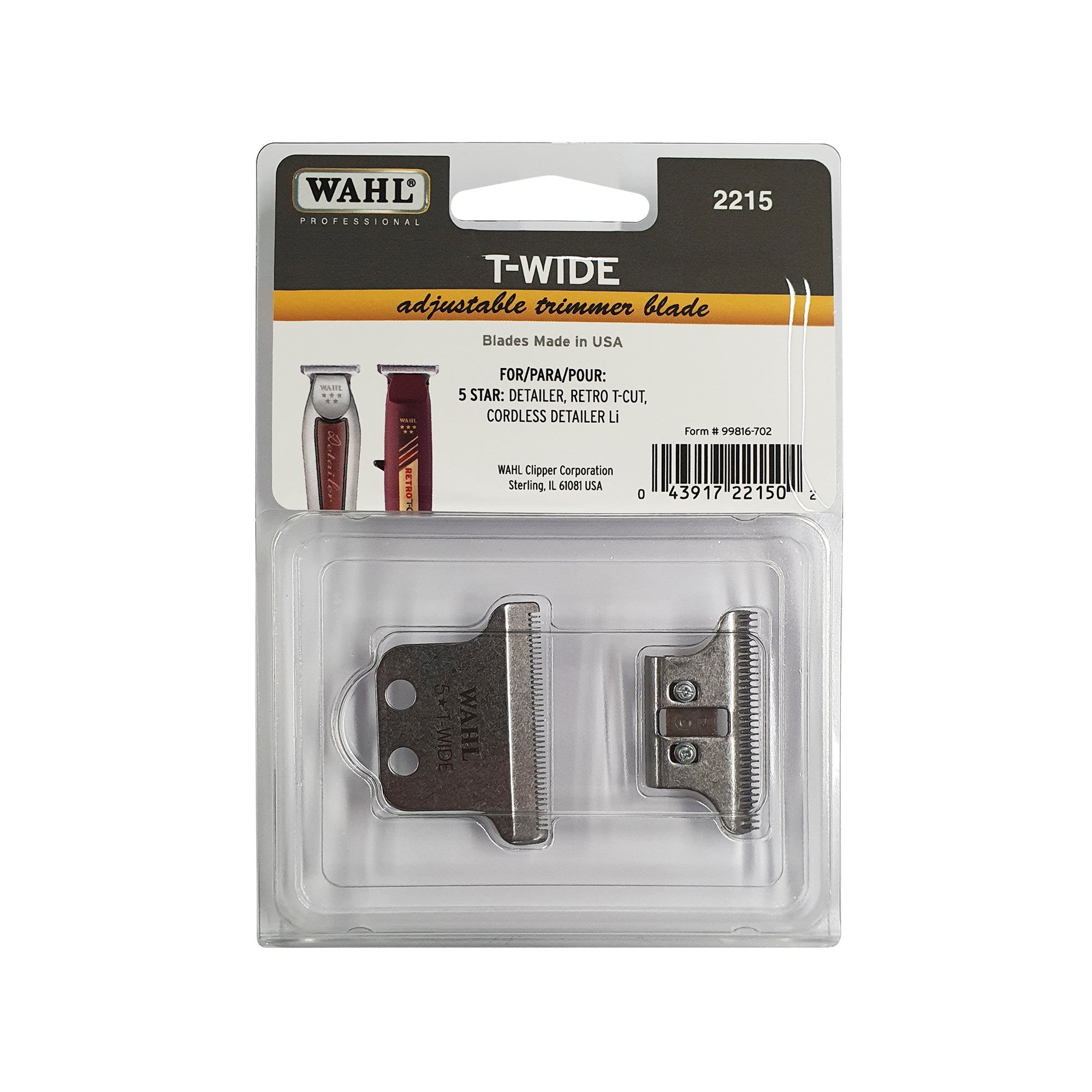 Cuchilla Wahl T-WIDE Blade Modelo 2215