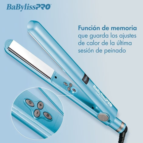 Alaciadora Babyliss Nano Titanium Digital de 1” Azul Cable 360