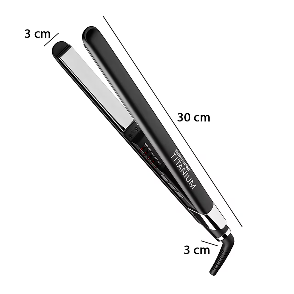 Alaciadora BabylissPro Titanium de 1" Negra BT130TES
