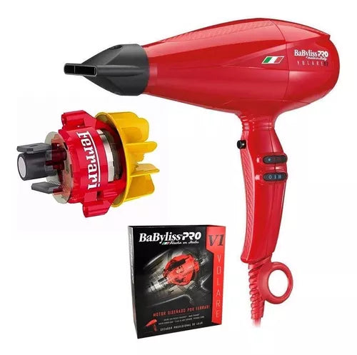 Combo BabylissPro Secadora Ferrari de 2000W y Alaciadora de 1" Roja
