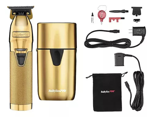 Combo Babyliss Pro Trimmer Fx y Shaver UV Gold