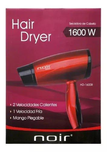 Secadora De Cabello Noir Mini 1600W Portátil Retráctil