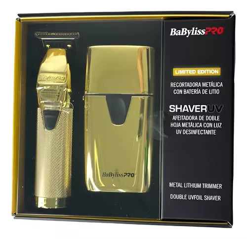 Combo Babyliss Pro Trimmer Fx y Shaver UV Gold