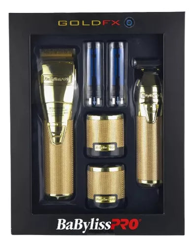 Combo Kit Babyliss Clipper & Trimmer Gold  FxONE Bases De Carga Dorado