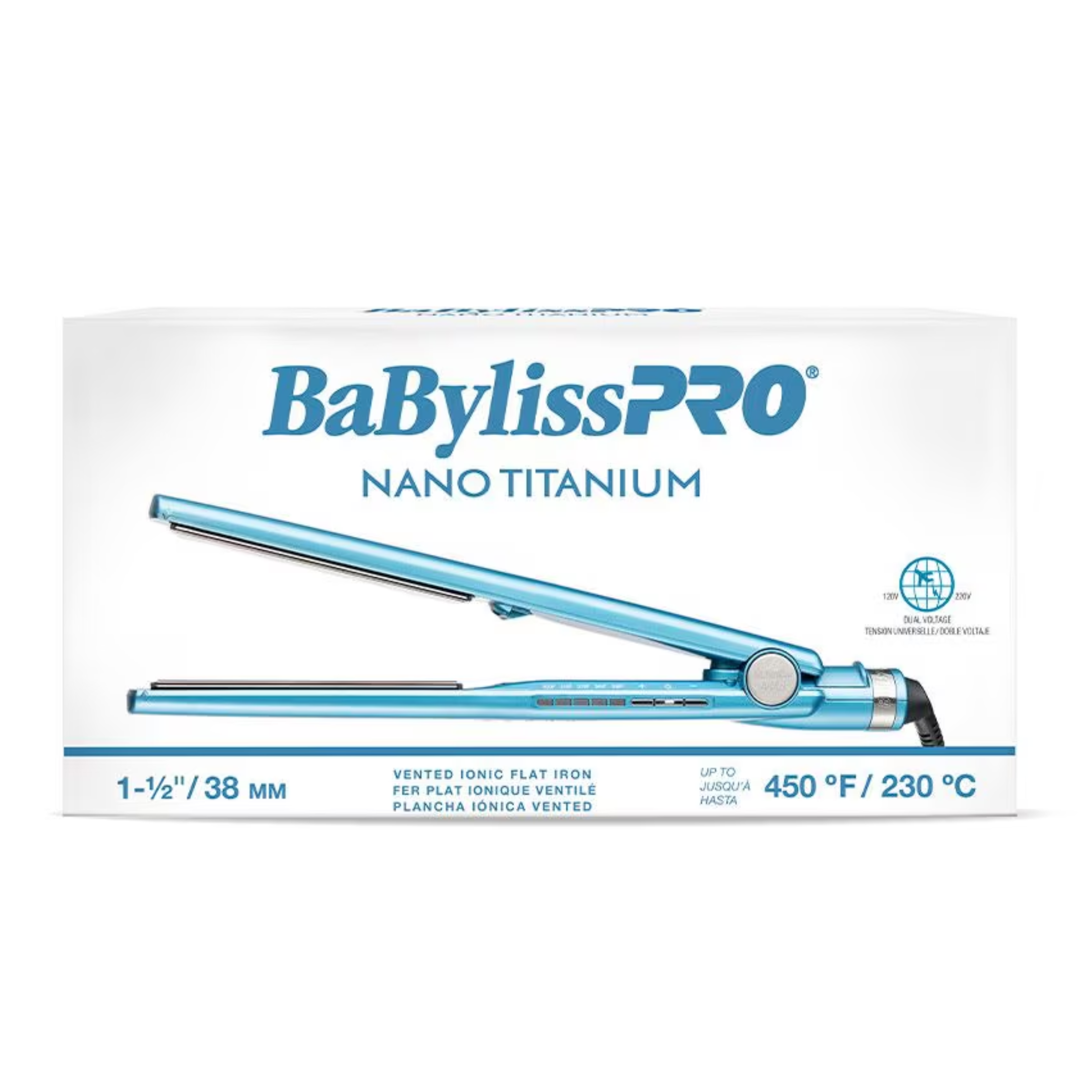 Alaciadora Babyliss Pro Nano Titanium Digital Iónica Azul