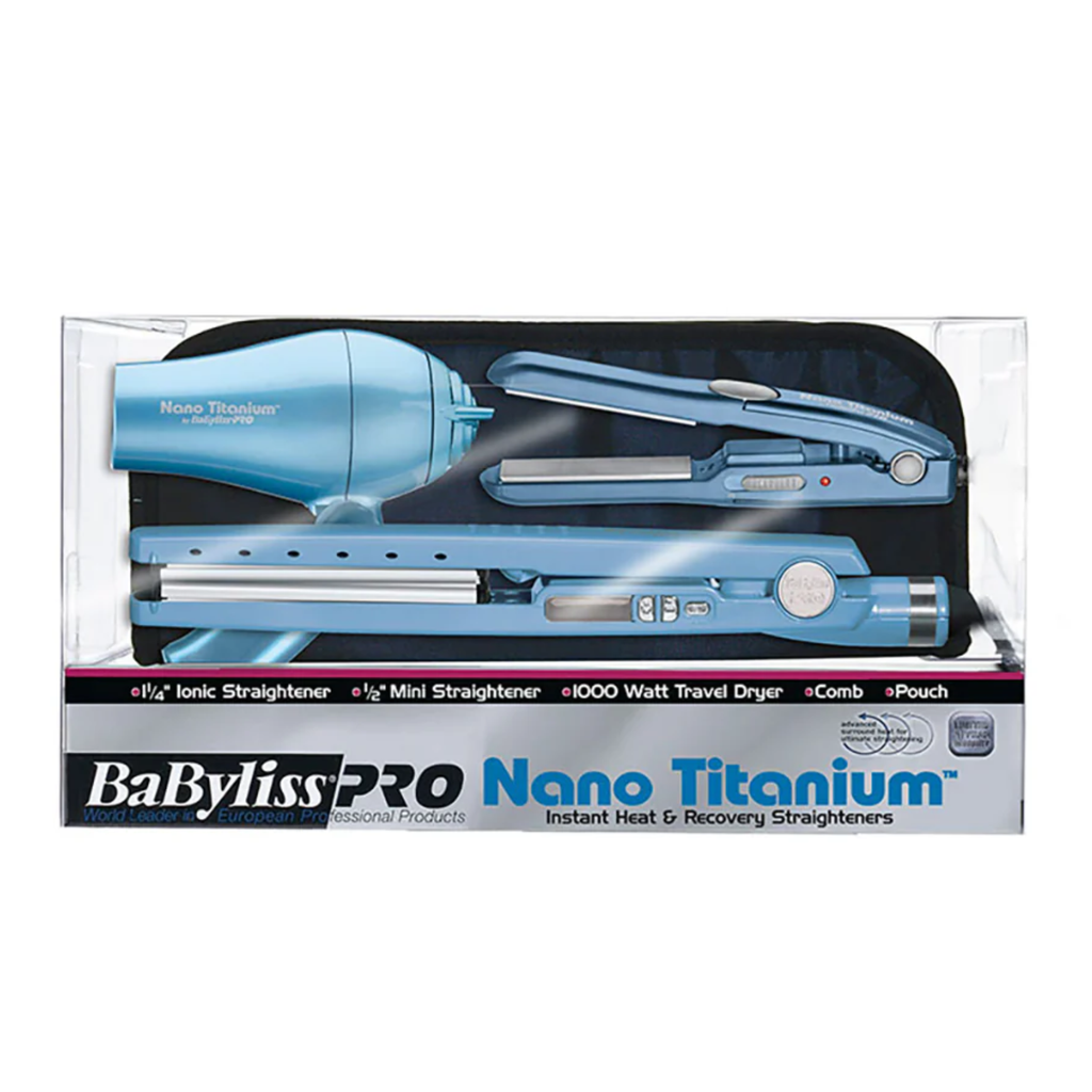 Combo BabylissPRO Alaciadora Mini y Secadora Mini Estuche
