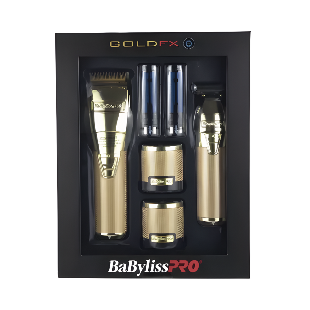 Combo Kit Babyliss Clipper & Trimmer Gold  FxONE Bases De Carga Dorado