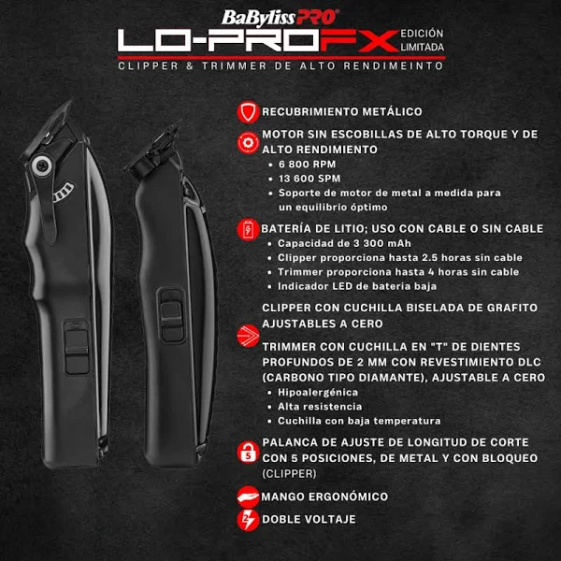 Combo Cortadora FXClipper BabylissPRO & TrimmerBlack