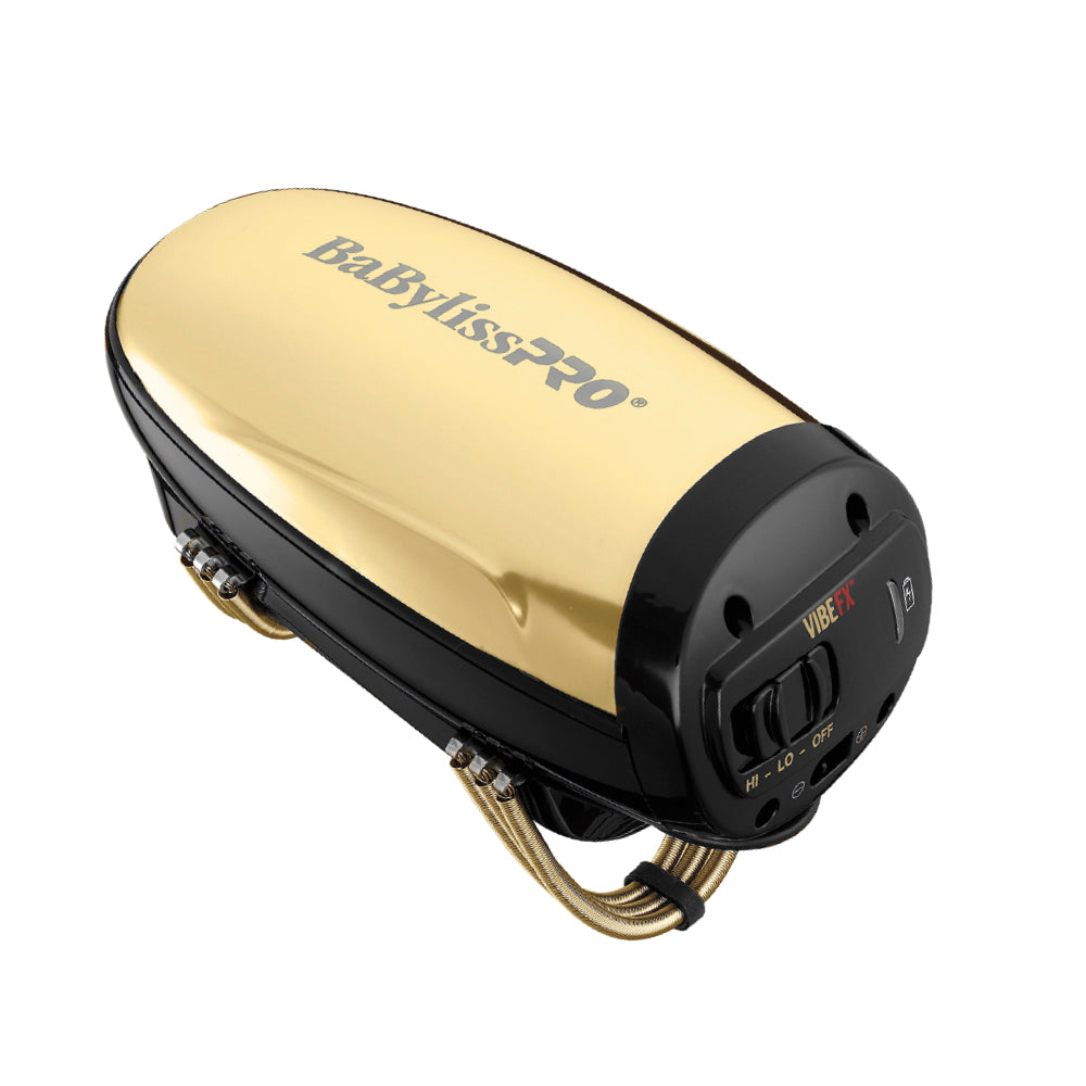 Masajeador GOLD con motor silencioso y ligero de dos velocidades.