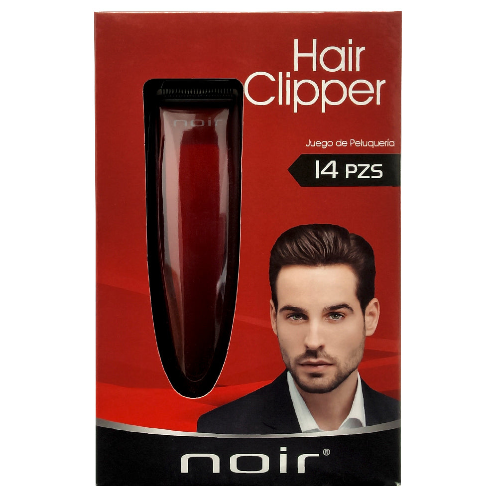 Kit Peluquería Recortadora Noir Roja Con Accesorios