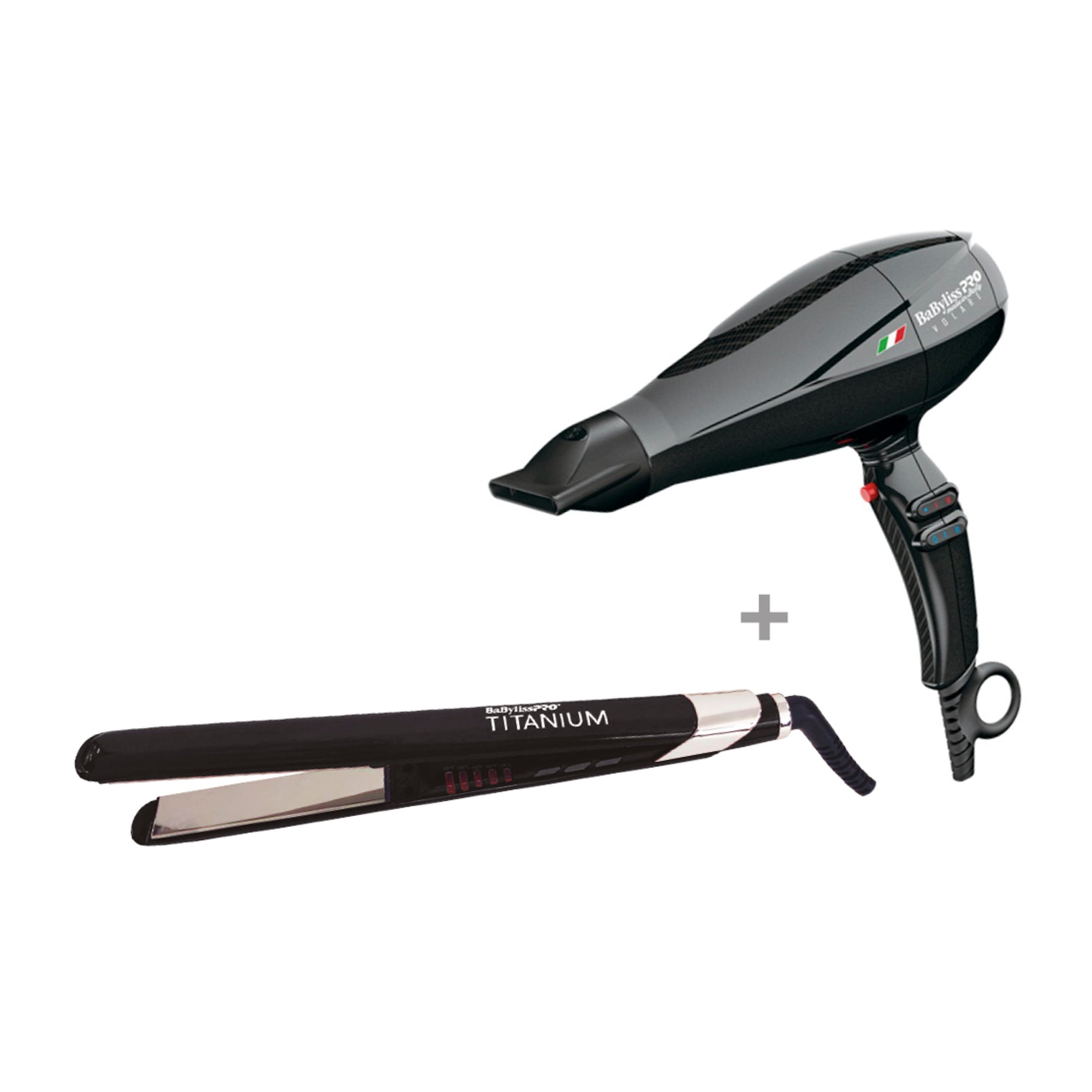 Combo BabylissPro Secadora  Ferrari 2000W y Alaciadora de 1" Negro