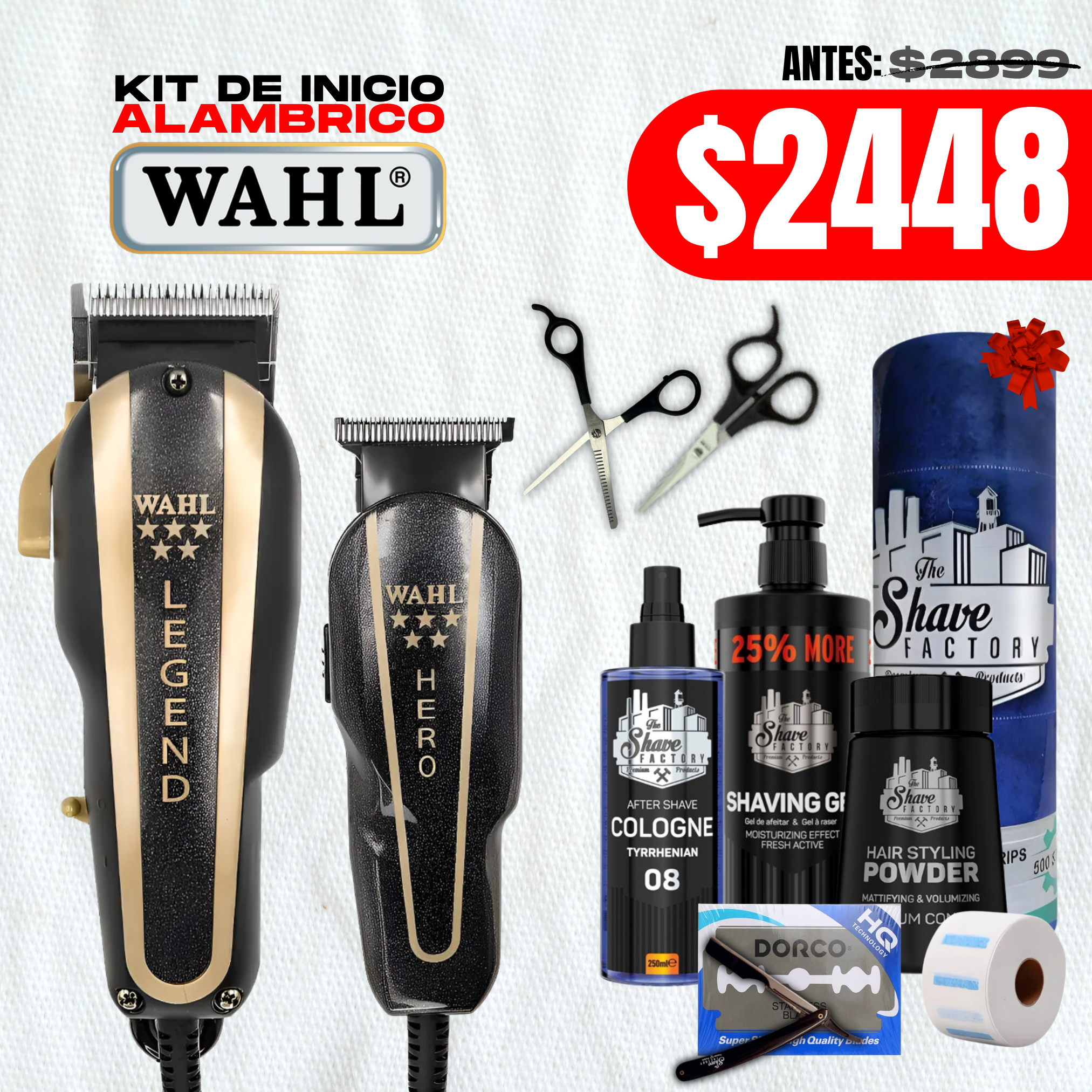 Kit Inicio Wahl Clipper Legend & Trimmer Hero Alambrico