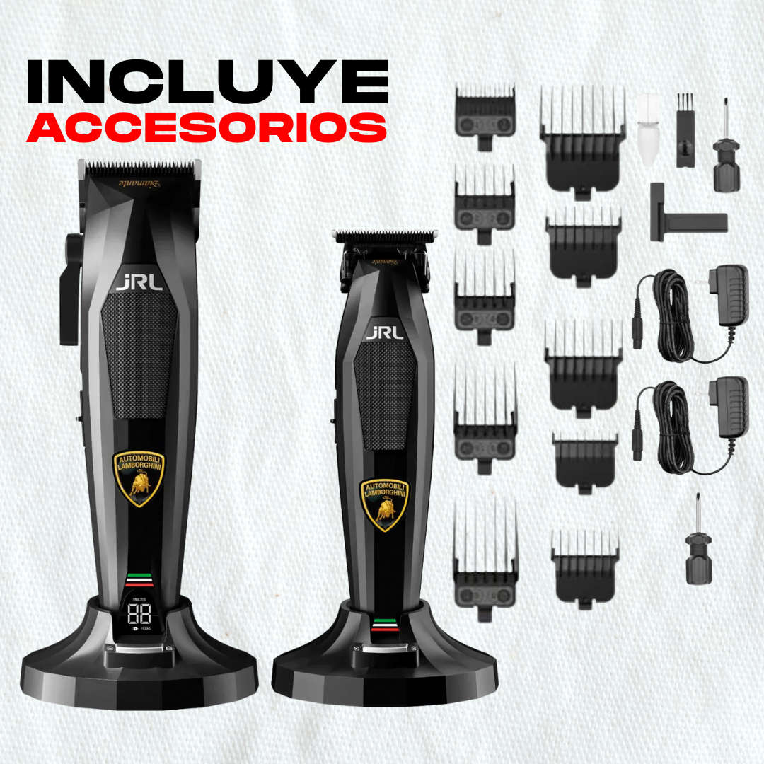 Combo JRL Lamborghini Clipper & Trimmer Negro Bases De Carga