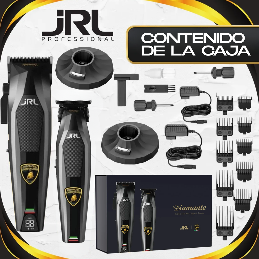 Combo JRL Lamborghini Clipper & Trimmer Negro Bases De Carga