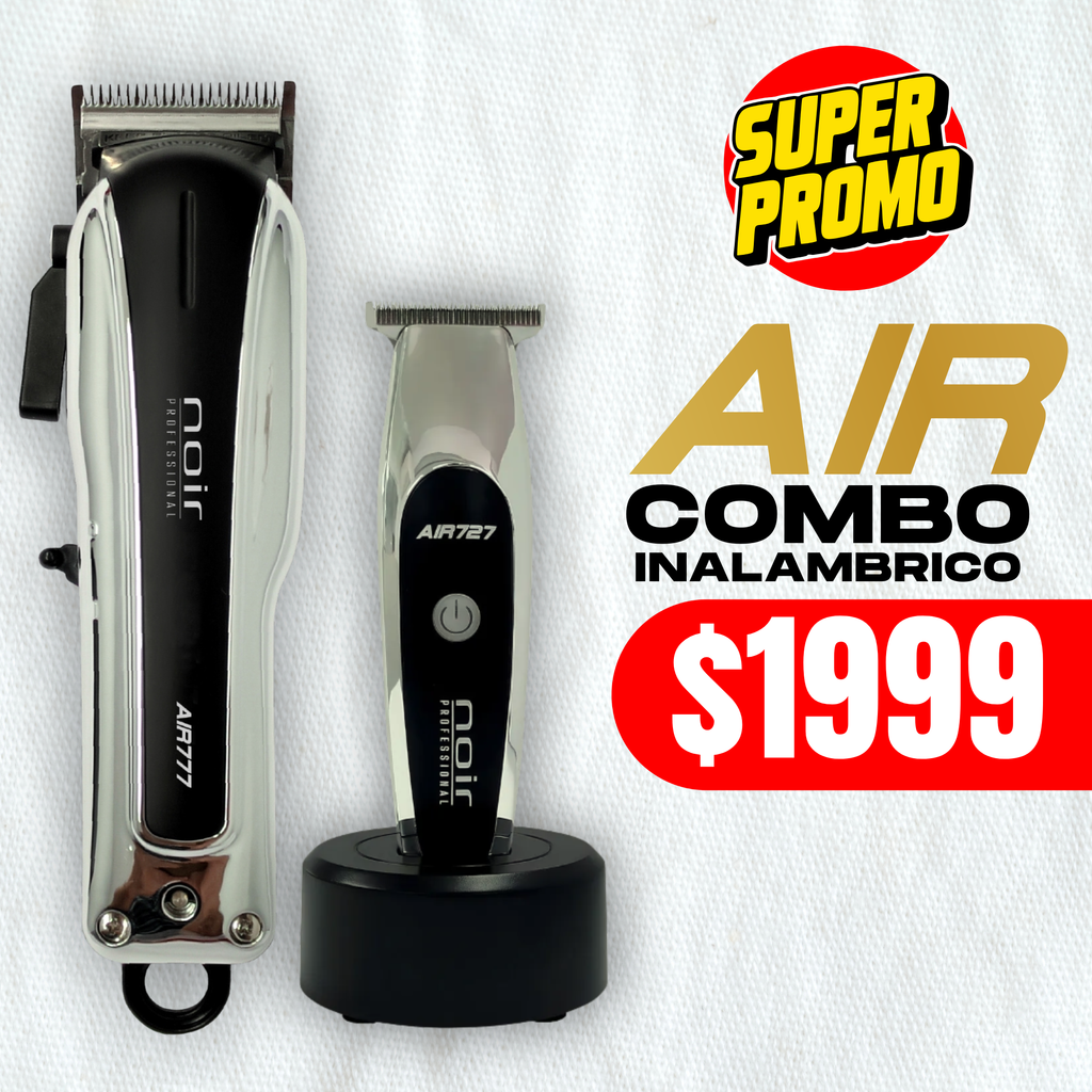 Combo Noir Pro Cortadora Clipper y Trimmer Inalámbrico Base De Carga