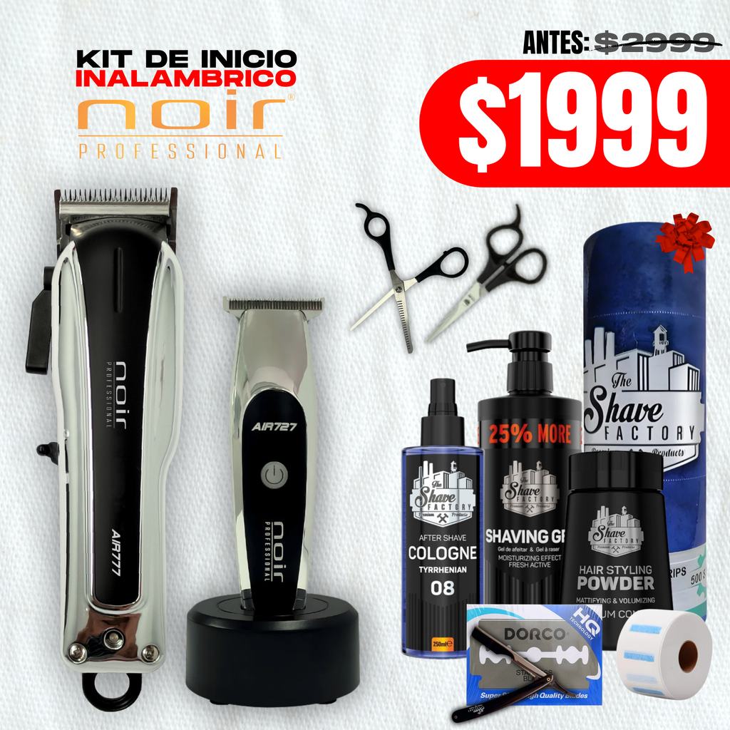 Kit Inicio Noir Pro Air Clipper & Trimmer Inalámbrico