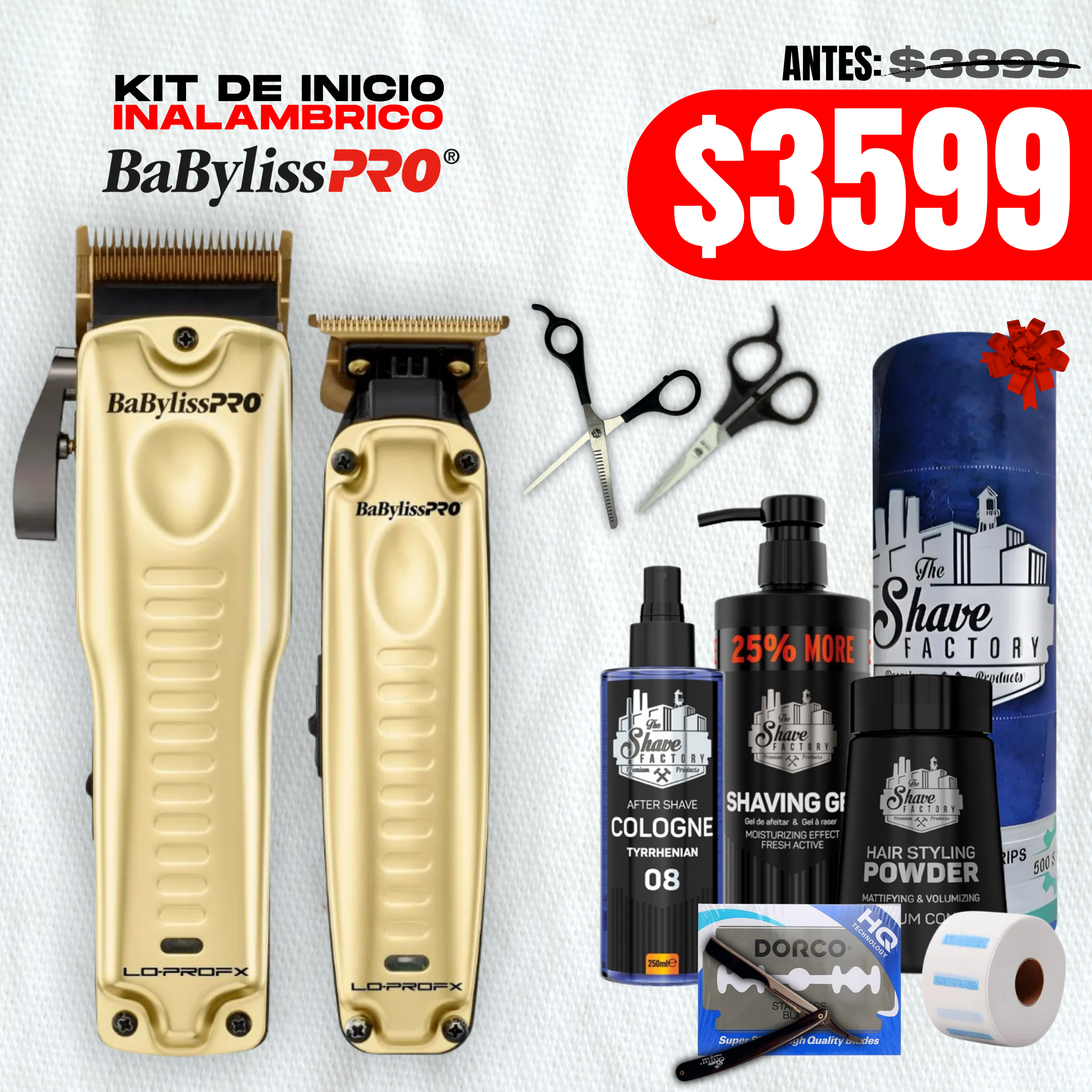 Kit Inicio Babyliss Clipper & Trimmer  LO-PRO Inalambrico