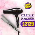Combo Kit Noir Pro Secadora y Alaciadora Sella Keratina Titanio de 1” Gris