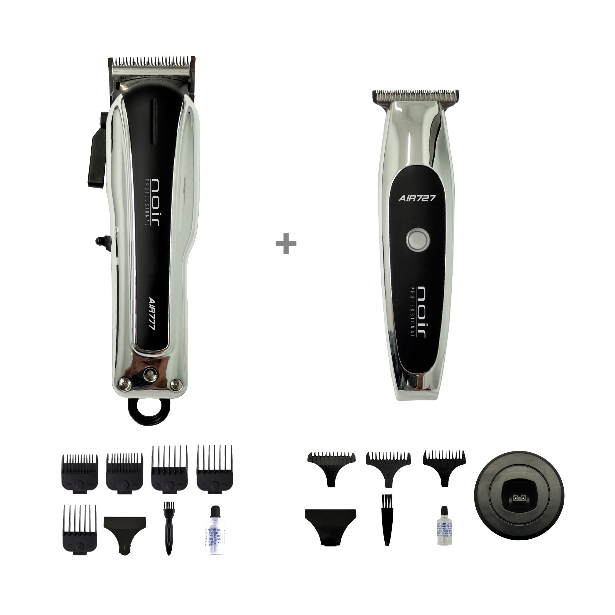 Combo Kit Noir Pro Cortadora y Trimmer Inalámbrico Base De Carga