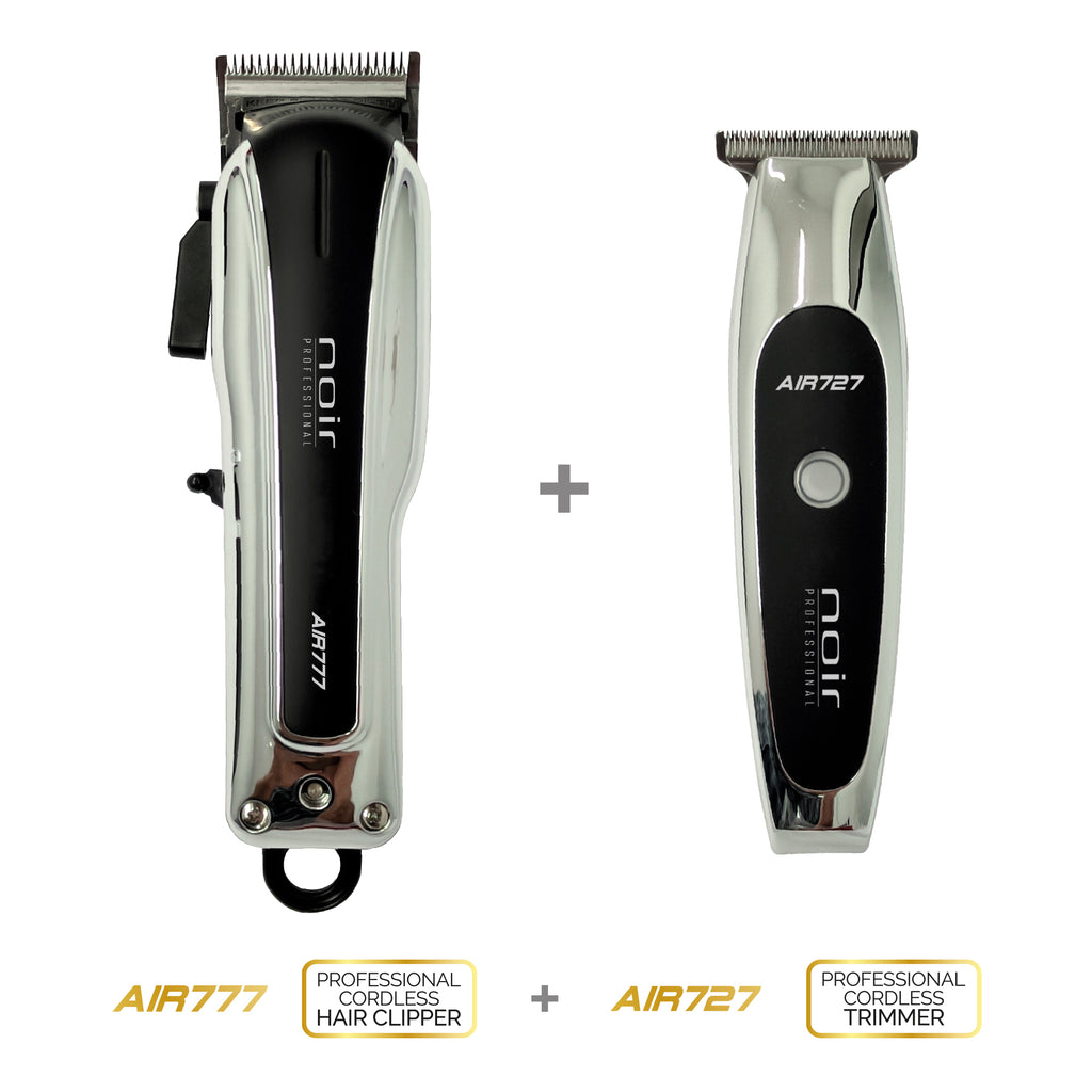 Combo Kit Noir Pro Cortadora y Trimmer Inalámbrico Base De Carga