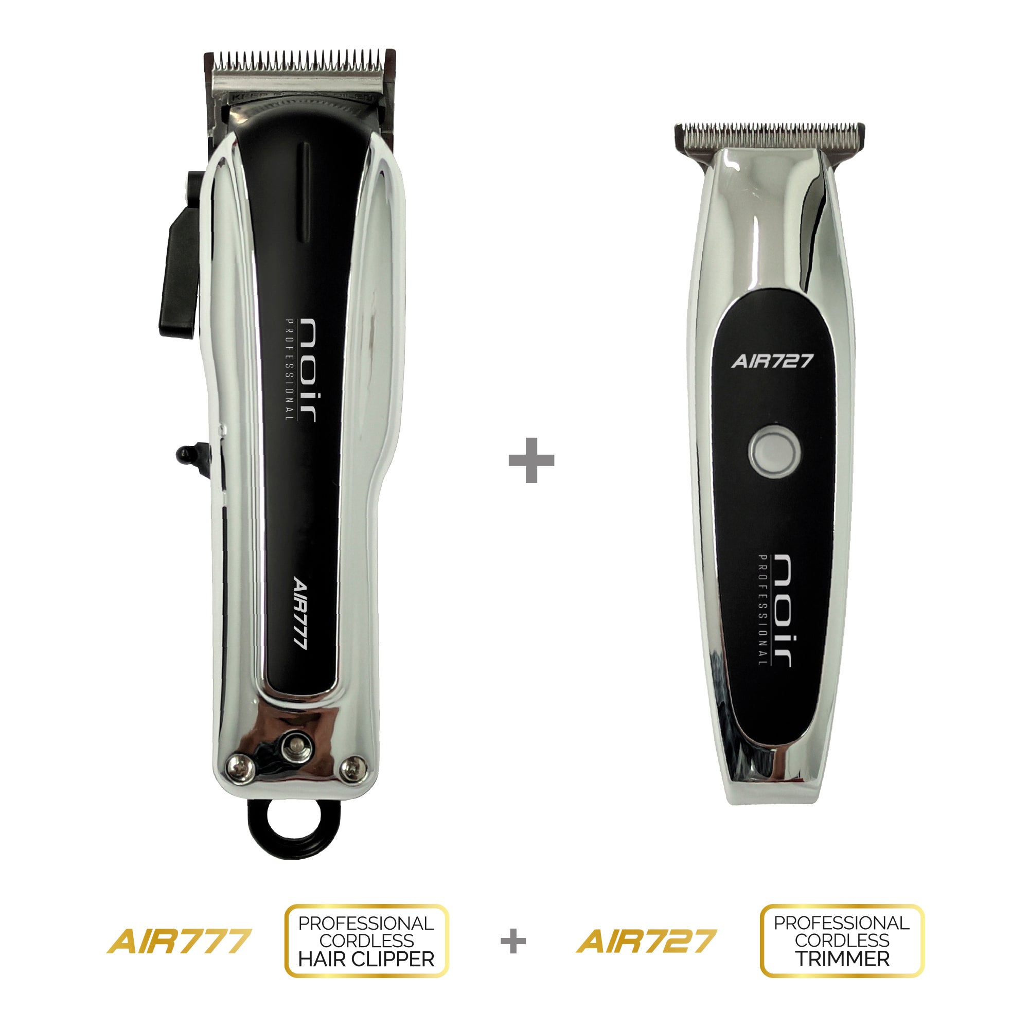 Combo Kit Noir Pro Cortadora y Trimmer Inalámbrico Base De Carga