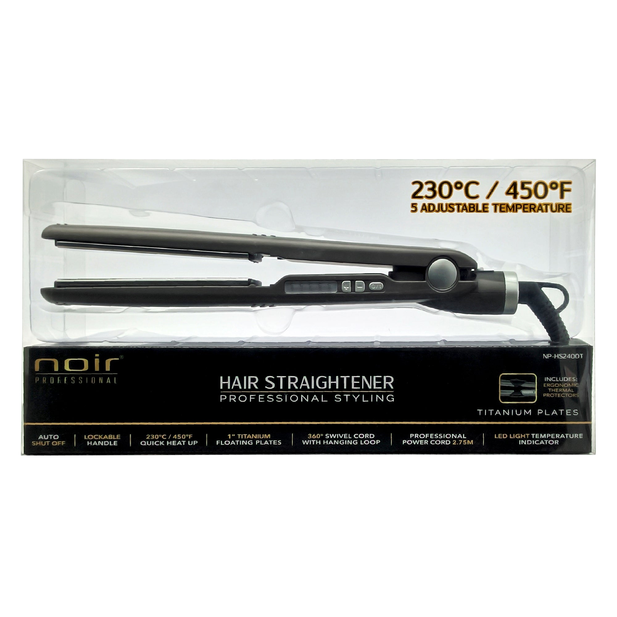 Alaciadora Noir Professional Gris Titanio 1" Sella Keratina